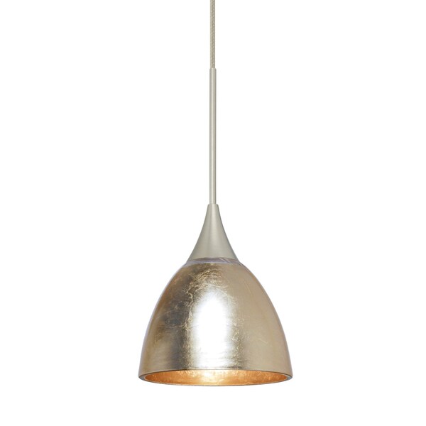 Besa Lighting Divi Cord Pendant, Gold Foil, Satin Nickel Finish, 1x9W LED 1XT-1758GF-LED-SN - main